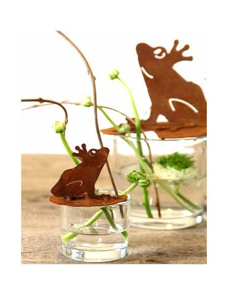 Gartenteich Frosch auf Seerosenblatt groß Höhe 21 cm,
Breite 26 cm
