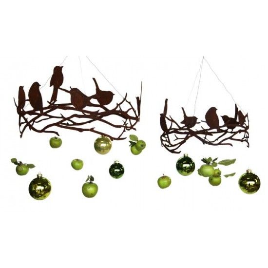 Deko zum Hängen Vögel auf Astring zum Hängen und Stellen,  Durchmesser 35 cm Durchmesser 35 cm
Höhe 20 cm
