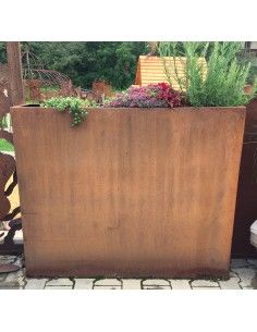 Blumentöpfe - Pflanztöpfe in Edelrost Metall Hochbeet schmal Pflanz-Raumteiler - Rechteckig Breite 120 cm Höhe 100 cm Tiefe 30c 2