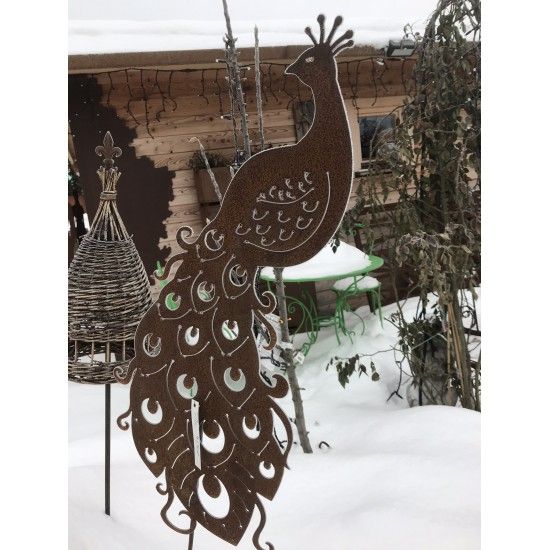 Afrika Rost Pfau zum Stecken 90 cm groß (Gesamthöhe 150) Gesamthöhe: 150cm
