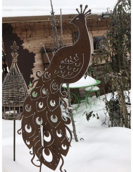 Afrika Rost Pfau zum Stecken 90 cm groß (Gesamthöhe 150) Gesamthöhe: 150cm
