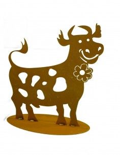 Bauernhoftiere lustige Deko Kuh 60 cm hoch - wetterfeste Gartendeko Figur aus Metall Diese lustige Deko Kuh darf nur in fröhlich