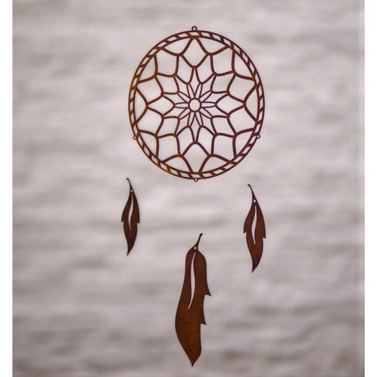 Bastelsatz Traumfänger Metall für den Garten - zum selber fädeln 
Windspiel
Traumfänger ø 20cm
Blätter sind 12 / 18 cm