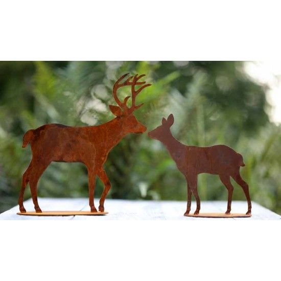 Hirsche, Wildtiere und Waldbewohner Dekofigur küssendes Reh auf Platte - Höhe 15 cm Höhe 15 cm
Länge 15 cm