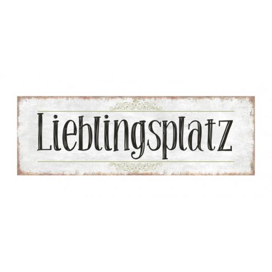 Start Metallschild „Lieblingsplatz 30 x 10 cm 
Lieblingsplatz
Höhe 10 cm
Breite 30 cm
Magnetisches Schild, farbig bedruckt
