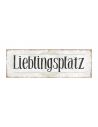 Lieblingsplatz Blechschild mit Spruch 30 x 10 cm