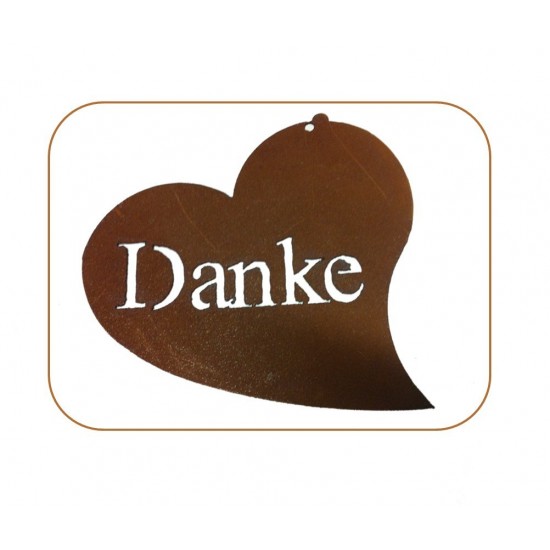 Danke Herz aus Metall