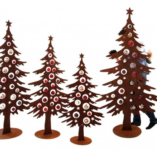 Grün Edelrost Gartenbaum Weihnachtsbaum Metall Glaskugel 042-1 H115*71cm 