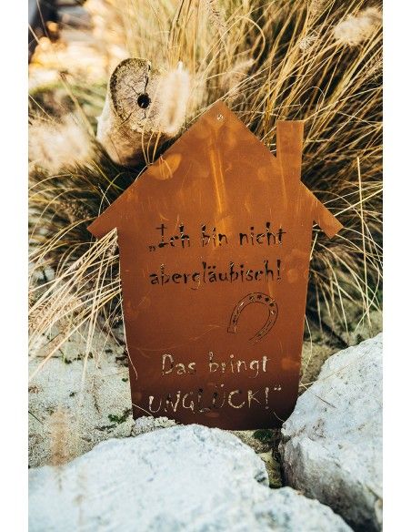Edelrost Gedichttafel Aberglaube Höhe 40 cm Edelrost Gedichttafel Aberglaube Höhe 40 cm