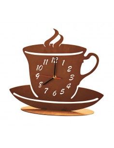 Uhr Kaffetasse auf Platte - Höhe 33 cm