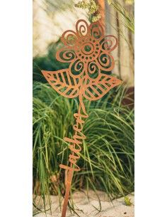 Blumen Gartenstecker mit Aufschrift - Lachen - Höhe 73 cm