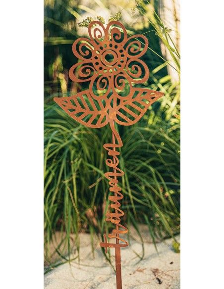 Blumen Gartenstecker mit Aufschrift - Träumen - Höhe 78 cm
