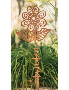 Blumen Gartenstecker mit Aufschrift - Frieden - Höhe 75 cm