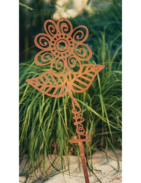 Blumen Gartenstecker mit Aufschrift - Love - Höhe 66 cm