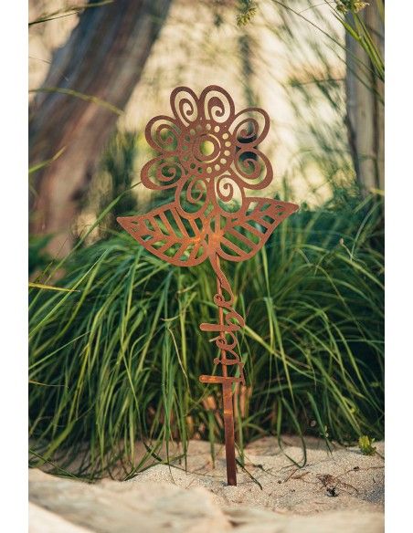 Blumen Gartenstecker mit Aufschrift - Liebe - Höhe 67 cm