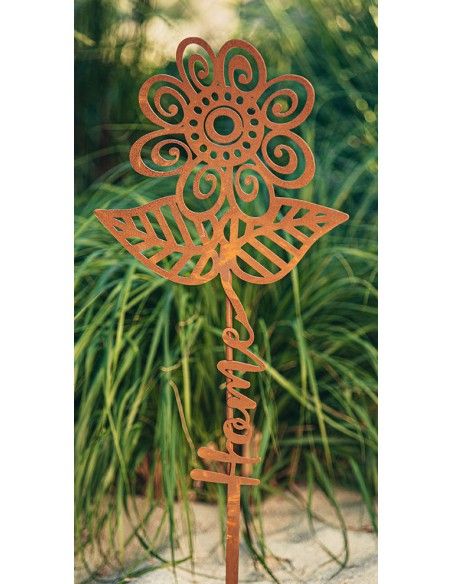 Start Blumen Gartenstecker mit Aufschrift - Home - Höhe 71 cm Blumen Gartenstab aus Edelrost
Home sweet home. Das eigene Zuhaus