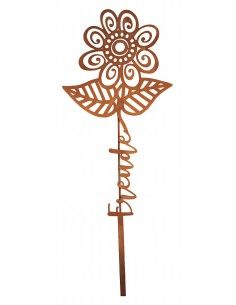 Blumen Gartenstecker mit Aufschrift - Freude - Höhe 73 cm