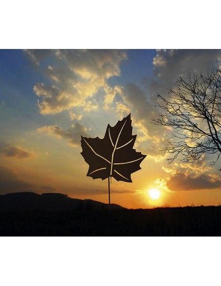 Gartenstecker aus Metall mit Ahornblatt - Gesamthöhe 41 cm