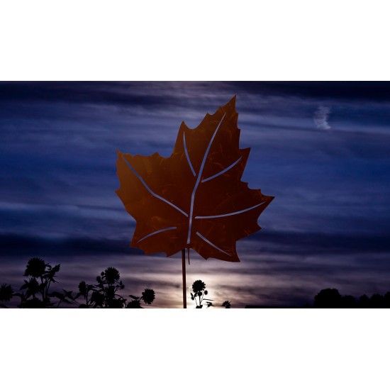 Gartenstecker aus Metall mit Ahornblatt - Gesamthöhe 41 cm