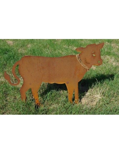 Allgäu Deko Rost Deko Kalb Groß 65 x 47 cm auf Stangen 
H: 47 cm cm
B: 65 cm
inkl. Strick
mit 2 Querstanden als Standfüße
