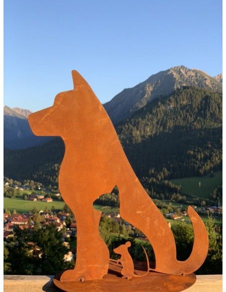 edelrost hund katze maus figur 3 in 1 auf platte online kaufen