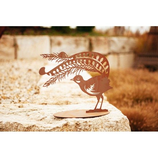 Metall Fasan auf Platte - Höhe 31 cm