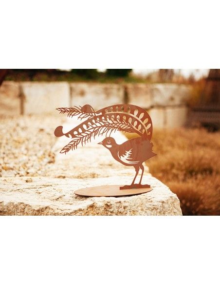Metall Fasan auf Platte - Höhe 31 cm