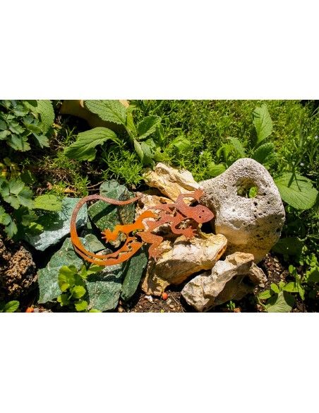 Metall Gecko mit Muster - Länge 32 cm