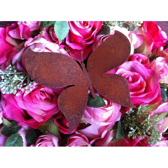 Bastelideen mit Metall und Rost Edelrost Schmetterling zum Aufhängen 10 x 11 cm Höhe 10 cm
Breite 11 cm
inkl. Loch zum Aufhäng