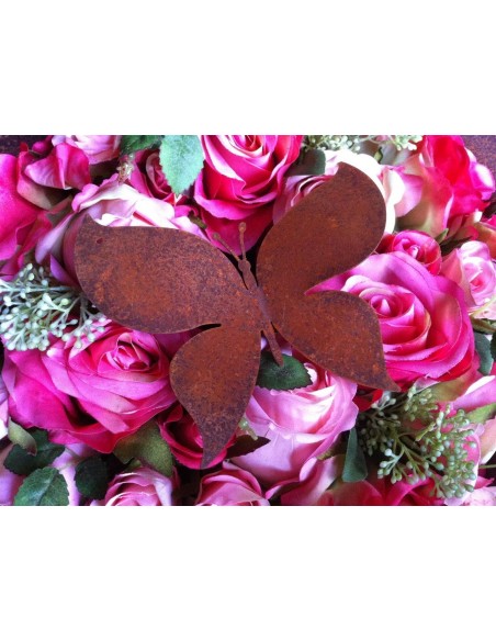 Bastelideen mit Metall und Rost Edelrost Schmetterling zum Aufhängen 10 x 11 cm Höhe 10 cm
Breite 11 cm
inkl. Loch zum Aufhäng