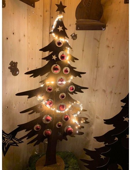 Weihnachtsbaum Metall und Edelrost Dekotanne 175 cm hoch für Christbaumkugeln - Weihnachtsbaum aus Metall Höhe 175 cm
Breite 92