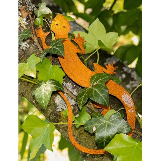 Deko Eidechse aus Edelrost - Länge 25 cm
