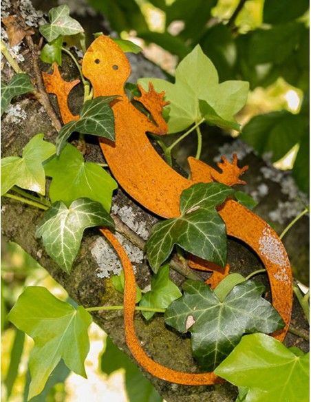 Deko Eidechse aus Edelrost - Länge 25 cm