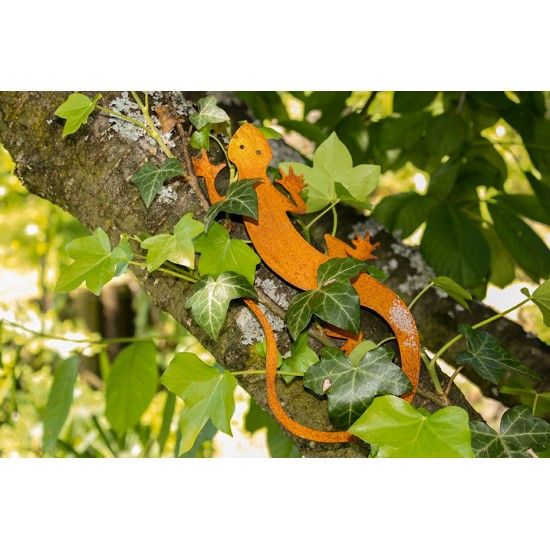 Deko Eidechse aus Edelrost - Länge 25 cm