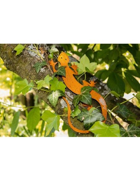 Deko Eidechse aus Edelrost - Länge 25 cm