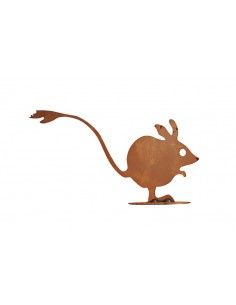 Metall mit Edelrost in braun für Haus und Garten qualitativ hochwertige Ausführung Preis pro Stück kleine Maus aus Metall auf Platte Gartendeko Maus Höhe 14 cm Breite 23 cm