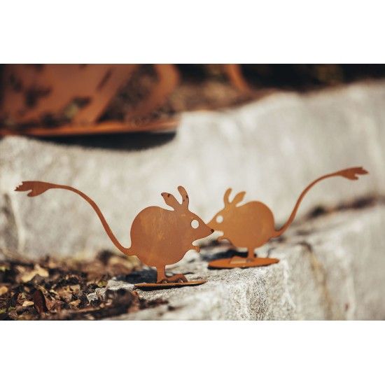 Deko Wüstenrennmaus aus Metall - klein - Länge 24 cm