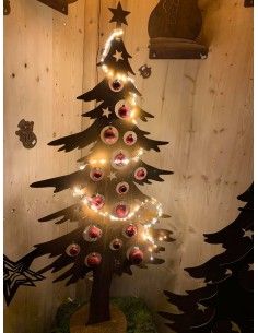 Weihnachtsbaum Metall und Edelrost Dekotanne 150 cm hoch für Christbaumkugeln - Metall Weihnachtsbaum Kann mit Christbaumkugeln  2