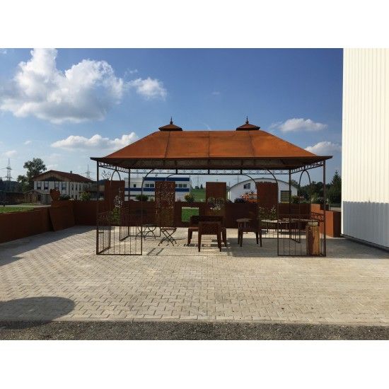 Pavillon und Kiosk Pavillon - Kiosk - 5m x 3m mit Blechdach Preis inkl. Lieferung und Aufbau! 
Länge 5m
Breite 3m
Höhe