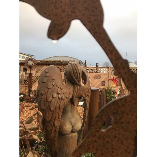 Rost Engelfiguren groß ab 100 cm für den Garten  Steinguss Engel - ELOA - mit Rosteffekt, 168 cm hoch 
diese Steinfigur Engel i