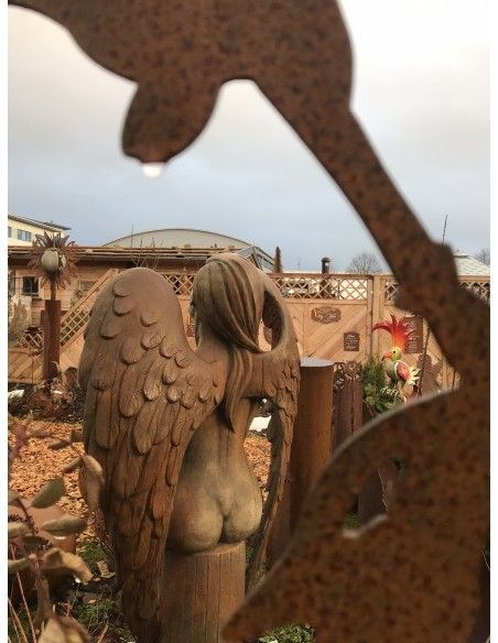 Rost Engelfiguren groß ab 100 cm für den Garten  Steinguss Engel - ELOA - mit Rosteffekt, 168 cm hoch 
diese Steinfigur Engel i