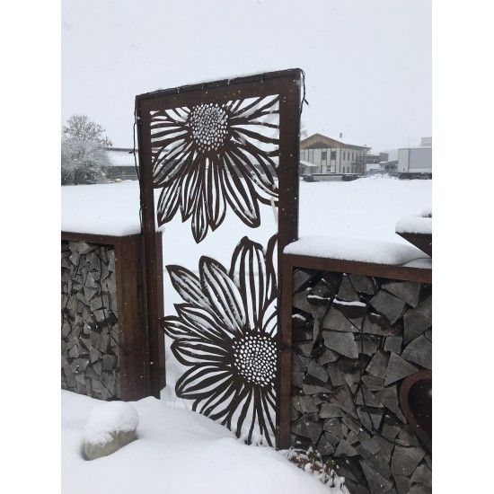 Blumen Sichtschutzwände Paravent Gerbera offen 200 cm hoch 


ausgefallener 2 m hoher Sichtschutz mit Gerbera Blumenmotiv
Höhe 2