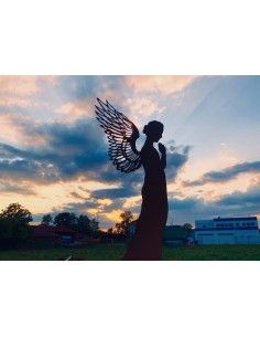 lebensgroße Engelfigur Metall Santine 2