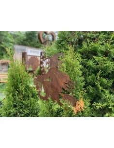 Alte Hexe auf Besen - Gartenstecker 50 cm groß 2