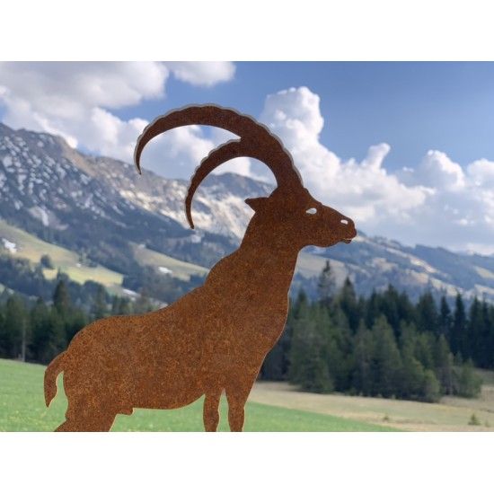 Gartenfigur Steinbock Gusseisen Dekofigur Tierfigur Gartendeko Landhausstil 