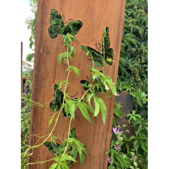 Schmetterlinge schmale Sichtschutzwand mit Schmetterlingen -  Höhe 200cm Deko Stele Ein schmaler Sichtschutz kann zwischen Hecke