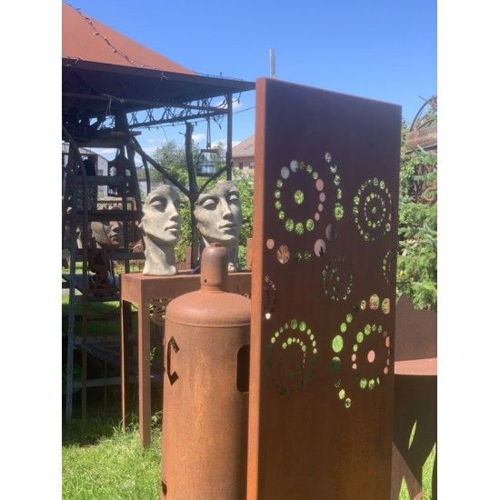 Sichtschutz zum Stecken kleine Sichtschutzwand - Kreise - zum Stecken 140 cm hoch 

Höhe 140 cm
Breite 35 cm (Gesamtbreite 57