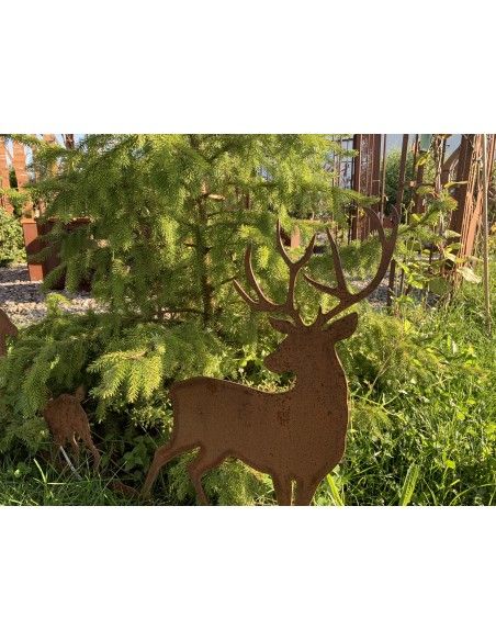 rostige Deko Hirsche und Rehe XL Hirschfamilie zum Stellen auf Stange, Länge 110 cm Höhe 58 cm
Länge 110 cm
