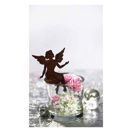 Engelfiguren kaufen und Engel Bastel-Ideen Kantenhocker Engelchen auf Mond sitzend für Glas Vasen 17 cm hoch 
Höhe 17 cm
Durch