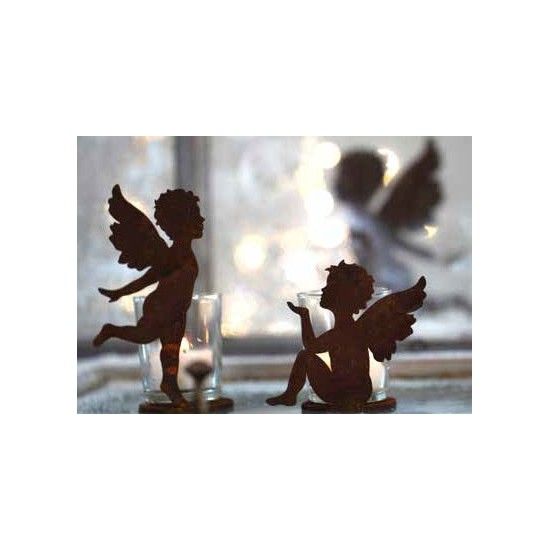Engelfiguren kaufen und Engel Bastel-Ideen Engels Putte stehend - vorne an Platte - Höhe 19 cm - klein - Weihnachtsdeko 
Edelro